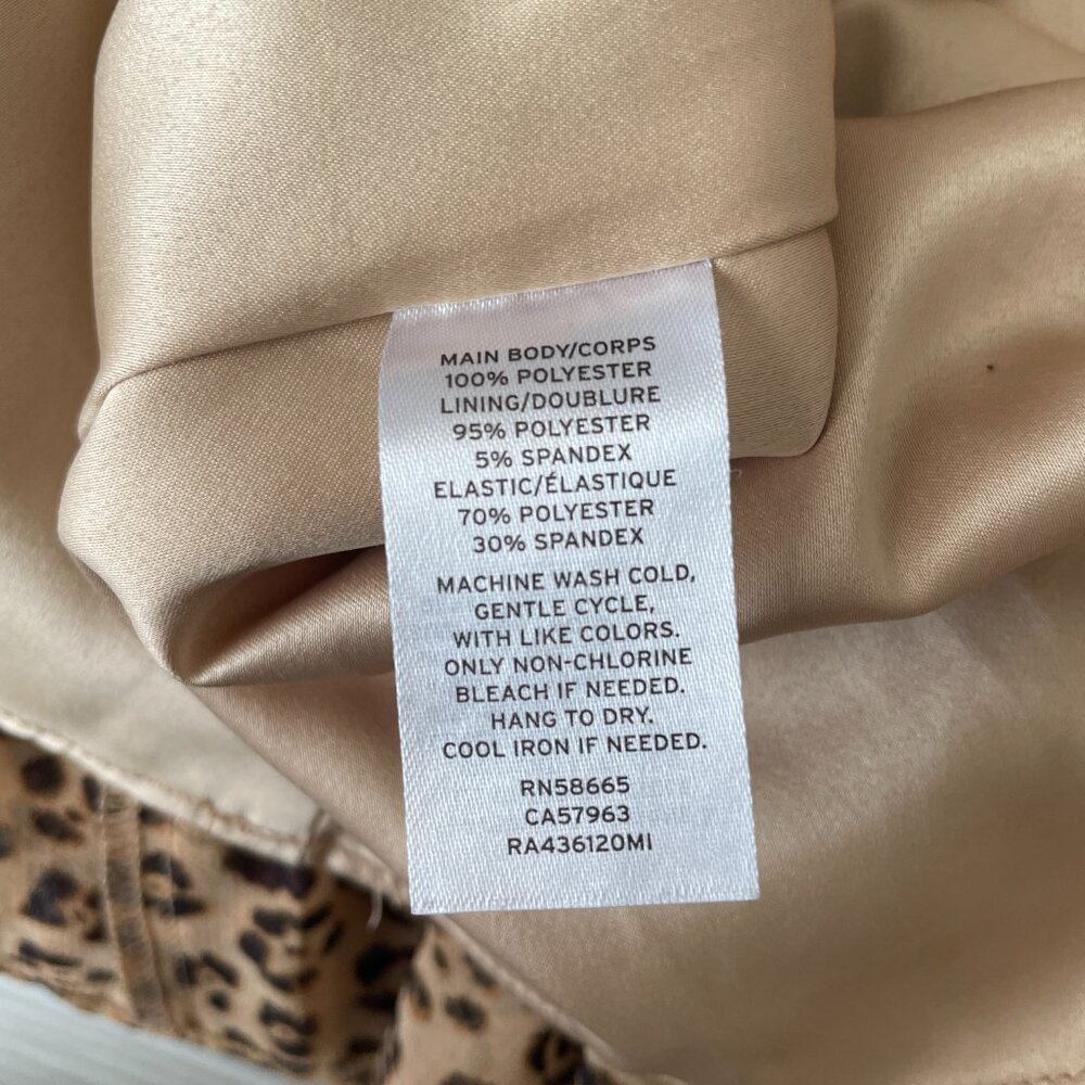 Rachel Parcell Women's Smocked Dress XXL Cheetah Ruffle Flowy Mini Long Sleeve - Picture 6 of 7